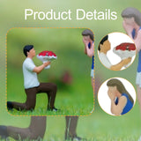 Maxbell 2Pcs 1/64 Miniature Figures Couples Small Tiny Painted Micro Landscape Decor Proposal