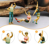 Maxbell 3 Pieces 1/64 Miniature Figures Rock Climbing Small Tiny Decoration Dioramas
