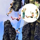 Maxbell 3 Pieces 1/64 Miniature Figures Rock Climbing Small Tiny Decoration Dioramas