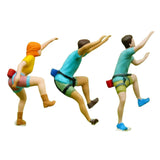 Maxbell 3Pcs 1:64 Scale Miniature Figures Rock Climbing for Collections DIY Projects
