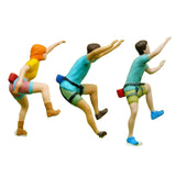 Maxbell 3Pcs 1:64 Scale Miniature Figures Rock Climbing for Collections DIY Projects