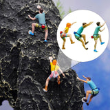 Maxbell 3Pcs 1:64 Scale Miniature Figures Rock Climbing for Collections DIY Projects