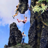 Maxbell 3Pcs 1/87 Miniature Figures Rock Climbing Collectibles Micro Landscape Decor