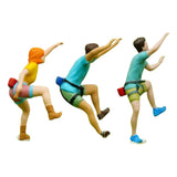 Maxbell 3 Pieces 1/87 Miniature Figures Rock Climbing Tiny for Micro Landscape Decor