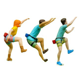 Maxbell 3 Pieces 1/87 Miniature Figures Rock Climbing Tiny for Micro Landscape Decor