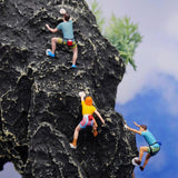 Maxbell 3 Pieces 1/87 Miniature Figures Rock Climbing Tiny for Micro Landscape Decor