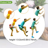 Maxbell 3 Pieces 1/87 Miniature Figures Rock Climbing Tiny for Micro Landscape Decor
