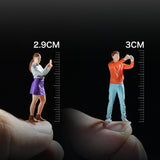 Maxbell 2 Pieces 1/64 People Figures Tiny People Model for Scenery Landscape Diorama Photo Combination