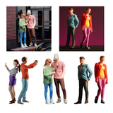 Maxbell 2 Pieces 1/64 People Figures Tiny People Model for Scenery Landscape Diorama Photo Combination