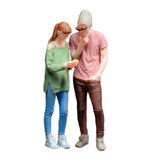 Maxbell 2 Pieces 1/64 People Figures Tiny People Model for Scenery Landscape Diorama Street Combination