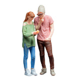 Maxbell 2 Pieces 1/64 People Figures Tiny People Model for Scenery Landscape Diorama Street Combination