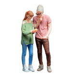 Maxbell 2 Pieces 1/64 People Figures Tiny People Model for Scenery Landscape Diorama Street Combination