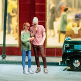 Maxbell 2 Pieces 1/64 People Figures Tiny People Model for Scenery Landscape Diorama Street Combination