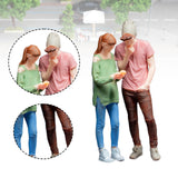 Maxbell 2 Pieces 1/64 People Figures Tiny People Model for Scenery Landscape Diorama Street Combination