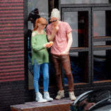 Maxbell 2 Pieces 1/64 People Figures Tiny People Model for Scenery Landscape Diorama Street Combination