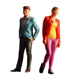 Maxbell 2 Pieces 1/64 People Figures Tiny People Model for Scenery Landscape Diorama Leisure combination