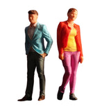 Maxbell 2 Pieces 1/64 People Figures Tiny People Model for Scenery Landscape Diorama Leisure combination