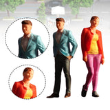 Maxbell 2 Pieces 1/64 People Figures Tiny People Model for Scenery Landscape Diorama Leisure combination