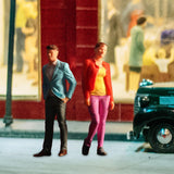 Maxbell 2 Pieces 1/64 People Figures Tiny People Model for Scenery Landscape Diorama Leisure combination