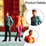 Maxbell 2 Pieces 1/64 People Figures Tiny People Model for Scenery Landscape Diorama Leisure combination