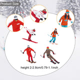Maxbell 4Pcs 1/64 Scale Nordic Skiing Figure DIY Crafts for Doll House Decoration