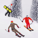 Maxbell 4Pcs 1/64 Scale Nordic Skiing Figure DIY Crafts for Doll House Decoration