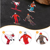 Maxbell 4Pcs 1/64 Scale Nordic Skiing Figure DIY Crafts for Doll House Decoration