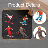 Maxbell 4Pcs 1/64 Scale Nordic Skiing Figure DIY Crafts for Doll House Decoration