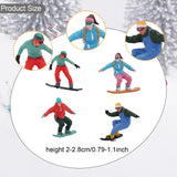 Maxbell 4 Pieces 1/64 Scale Snowboarding Figure Photo Prop for Dollhouse Accessories