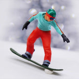 Maxbell 4 Pieces 1/64 Scale Snowboarding Figure Photo Prop for Dollhouse Accessories