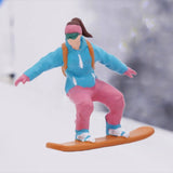 Maxbell 4 Pieces 1/64 Scale Snowboarding Figure Photo Prop for Dollhouse Accessories