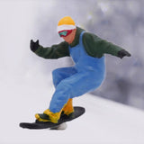 Maxbell 4 Pieces 1/64 Scale Snowboarding Figure Photo Prop for Dollhouse Accessories