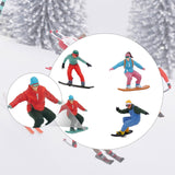 Maxbell 4 Pieces 1/64 Scale Snowboarding Figure Photo Prop for Dollhouse Accessories