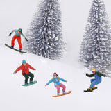 Maxbell 4 Pieces 1/64 Scale Snowboarding Figure Photo Prop for Dollhouse Accessories