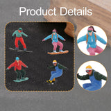 Maxbell 4 Pieces 1/64 Scale Snowboarding Figure Photo Prop for Dollhouse Accessories