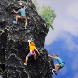 Maxbell 3x 1/64 Scale Miniature Figures Mountain Climbing Ornaments for Layout Props