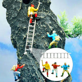 Maxbell 3x 1/64 Scale Miniature Figures Mountain Climbing Ornaments for Layout Props