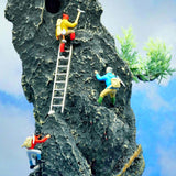 Maxbell 3x 1/64 Scale Miniature Figures Mountain Climbing Ornaments for Layout Props