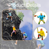 Maxbell 3x 1/64 Scale Miniature Figures Mountain Climbing Ornaments for Layout Props