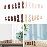 Maxbell 32Pcs Wooden Chess Pieces Beginners Chess Figures for Tournament Home Office S