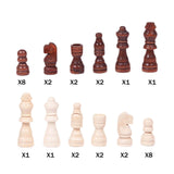 Maxbell 32Pcs Wooden Chess Pieces Beginners Chess Figures for Tournament Home Office S