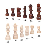Maxbell 32Pcs Wooden Chess Pieces Beginners Chess Figures for Tournament Home Office L