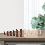 Maxbell 32Pcs Wooden Chess Pieces Beginners Chess Figures for Tournament Home Office L