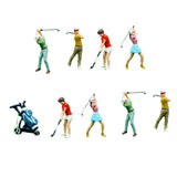 Maxbell 4Pcs 1:64 Scale Miniature Golfer Figures Ornaments Painted Tiny People Model without Bag