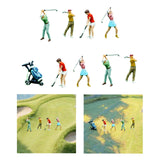 Maxbell 4Pcs 1:64 Scale Miniature Golfer Figures Ornaments Painted Tiny People Model without Bag