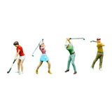 Maxbell 4Pcs 1:64 Scale Miniature Golfer Figures Ornaments Painted Tiny People Model without Bag