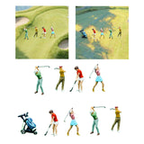 Maxbell 4Pcs 1:64 Scale Miniature Golfer Figures Ornaments Painted Tiny People Model without Bag