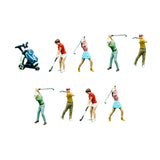 Maxbell 4Pcs 1:64 Scale Miniature Golfer Figures Ornaments Painted Tiny People Model without Bag
