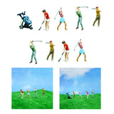 Maxbell 4Pcs 1:64 Scale Miniature Golfer Figures Ornaments Painted Tiny People Model without Bag