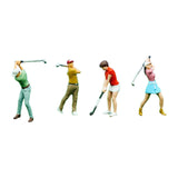 Maxbell 4Pcs 1:64 Scale Miniature Golfer Figures Ornaments Painted Tiny People Model without Bag